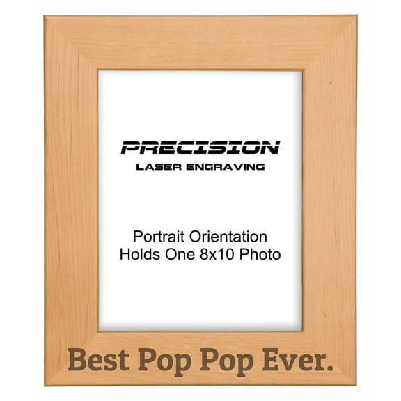 PrecisionNC Pop Pop Frames Best Pop Pop Ever Engraved Natural Wood Picture Frame Gift from Grandchild 8x10 Portrait