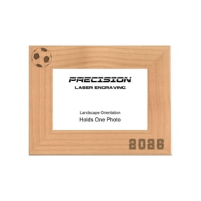 PrecisionNC Sports Frame 2026 Soccer Engraved Natural Wood Picture Frame for Players Coach Team Photo 4x6 Landscape