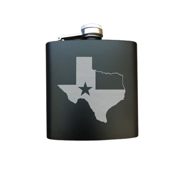 PrecisionNC Texas Pride State Flag Engraved Stainless Steel 6 oz Flask Birthday Gifts Flask
