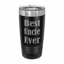 PrecisionNC Uncle Gifts Best Uncle Ever Engraved Stainless Steel Travel Mug Tumbler with Lid 20 ounce Black