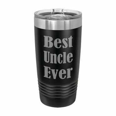 PrecisionNC Uncle Gifts Best Uncle Ever Engraved Stainless Steel Travel Mug Tumbler with Lid 20 ounce Black