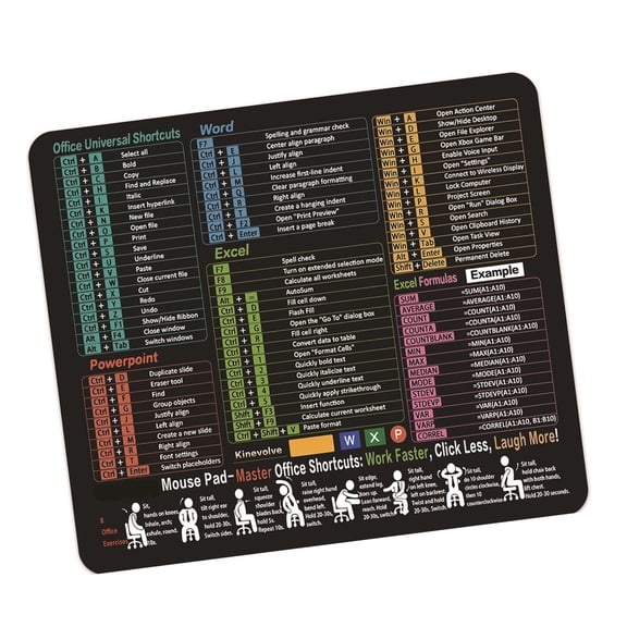 Precisions Trackings Mousepad With Hotkeys NonSlip Rubber Backing Portable Stitching For Students Programmers