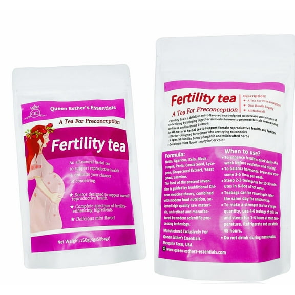 Preconception/Fertility Tea, Organic Mint flavored Tea 50 Bags. Free Shipping
