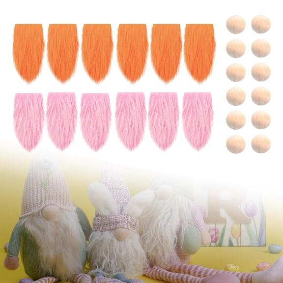 Precut Faux Fabric Gnome Beard Costume DIY Handmade Craft Dolls Fabric Patches Unfinished Wooden Balls Gnome Nose for Party Decor