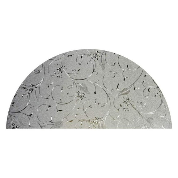 Precut Flower Arched Window Film Shade, Self Adhesive Static Cling, 61 inches Diameter Precut Elegant Flower Arched Window Film Shade