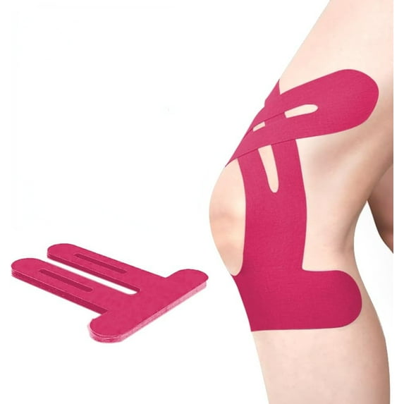 Precut Kinesiology Tape for Knees, 20 Pcs - Knee Support & Stability, Knee Pain Relief Athletic Tape - Waterproof & Elastic, Breathable Hypoallergenic Latex-Free Tape, Pink