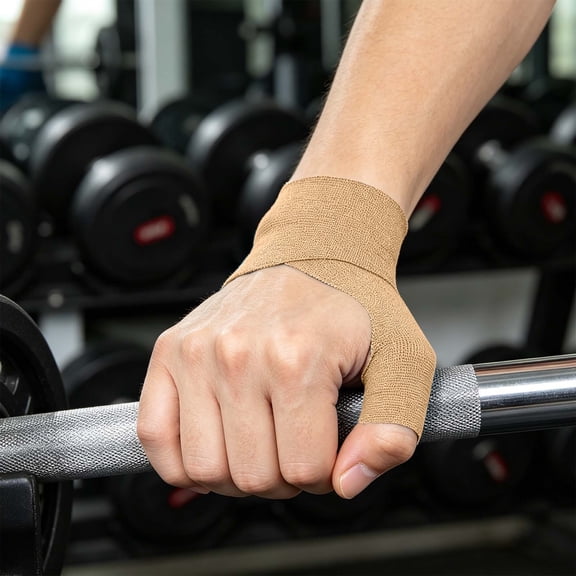 Precut Kinesiology Tape for Thumb Right 40 PCS, Athletic Tape for Thumb Support and Wrist, Elastic Breathable Thumb Tape for Sports and Daily Activities, Precut Sports Tape for Joint Support (Beige)