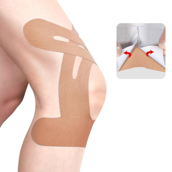 Precut Kinesiology Tape for Knees, 10 Pcs Knee Support & Stability, 2025 New Knee Pain Relief Athletic Tape, Waterproof, Elastic & Breathable