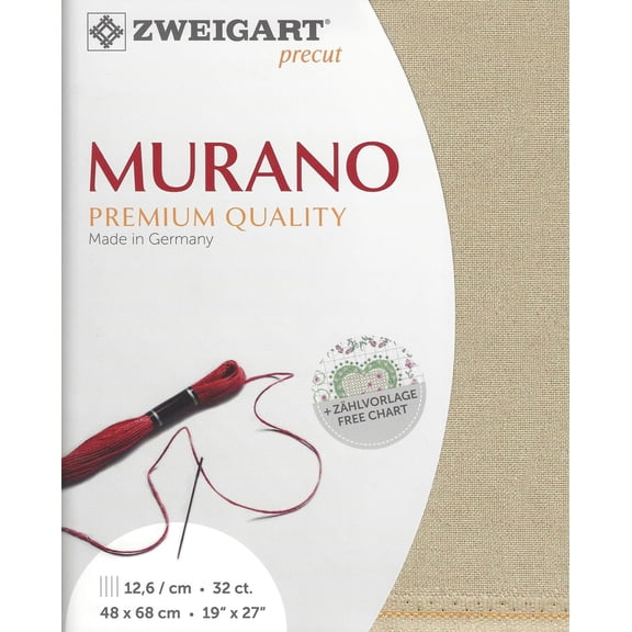 Precut Murano 32 count Beige with pearl lurex 3984/7211