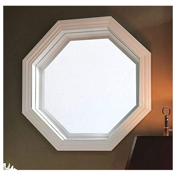 Precut Octagon Window Film, White Color, Self Static Adhesive Cling, 18 inch Width