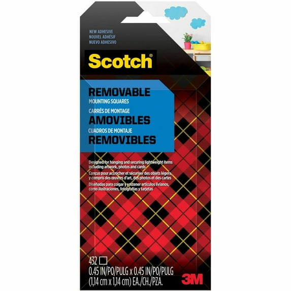 Scotch® Wall Mounting Tabs, 1/2" x 3/4", Pack Of 480