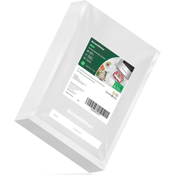 Precut Vacuum Bags 100 Quart 8" x 12", BPA Free, Commercial Grade Textured Food Sealer Bag, Thick Embossed Bags for Storage and Sous Vide Cooking VB3205