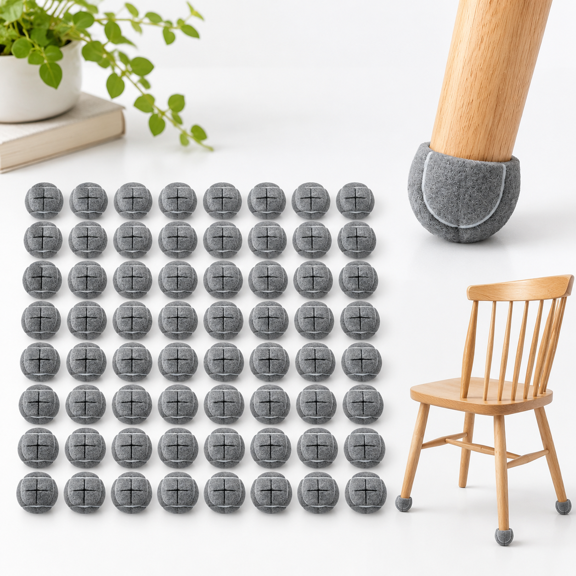 Precut Walker Tennis Balls, Grey, 60 Pack, for Mobility and Furniture