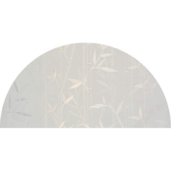 Precut White Bamboo Arched Window Film Shade, Self Adhesive Static Cling, 44 Inches Diameter
