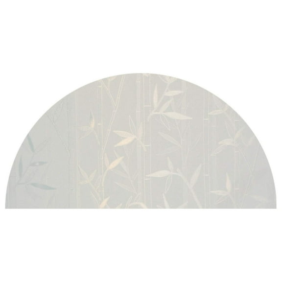 Precut White Bamboo Arched Window Film Shade, Self Adhesive Static Cling, 63 inches Diameter