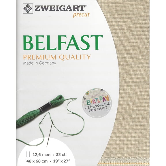 Precut Zweigart Belfast 32 count Flax 3609/52