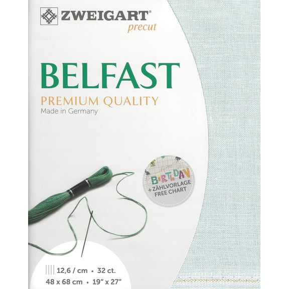 Precut Zweigart Belfast 32 count Greyish Blue 3609/7106