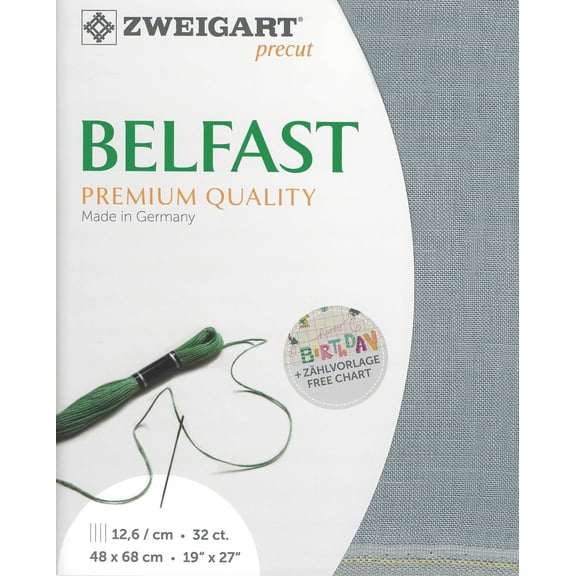 Wizardi Belfast 32 Count Pearl Smoky 3609/778. Needlework Canvas, Cross-Stitch Fabric, Embroidery Cloth, Needlepoint Canvas. 100% Linen. Precut Zweigart