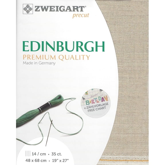 Wizardi Edinburgh 36 Count Flax 3217/52. Needlework Canvas, Cross-Stitch Fabric, Embroidery Cloth, Needlepoint Canvas. 100% Linen. Precut Zweigart