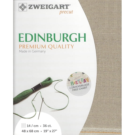 Wizardi Edinburgh 36 Count Raw. Needlework Canvas, Cross-Stitch Fabric, Embroidery Cloth, Needlepoint Canvas. 3217/53 Precut Zweigart