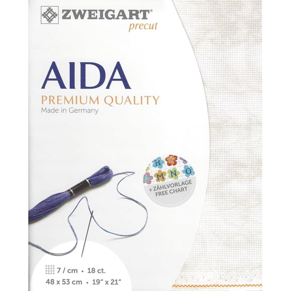 Wizardi Fein-Aida Vintage 18 Count Vintage Dune. Needlework Canvas, Cross-Stitch Fabric, Embroidery Cloth, Needlepoint Canvas. 3793/1079 Precut Zweigart