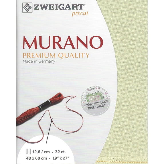 Precut Zweigart Murano 32 count Limestone/Pale Green 3984/6047