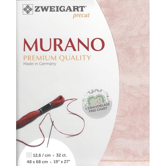 Precut Zweigart Murano Vintage 32 count Vintage Pink Marble 3984/4269