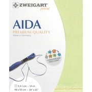 Wizardi Stern-Aida 14 Count Lime 3706/6122. Needlework Canvas, Cross-Stitch Fabric, Embroidery Cloth, Needlepoint Canvas. 100% Cotton. Precut Zweigart