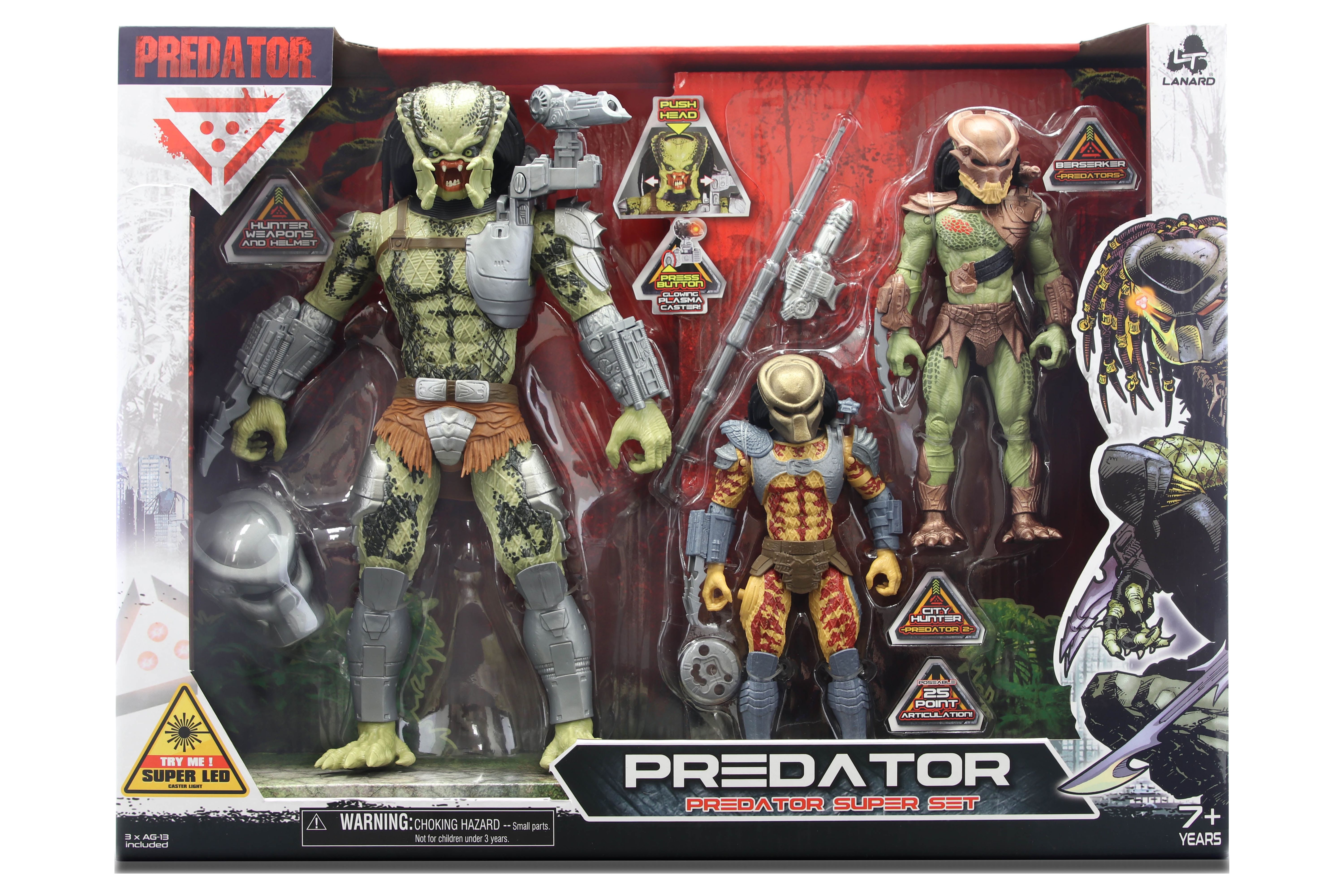 Predator Action Figure Super Set - 12" Jungle Hunter, 7" City Hunter, 7" Berserker - image 1 of 7