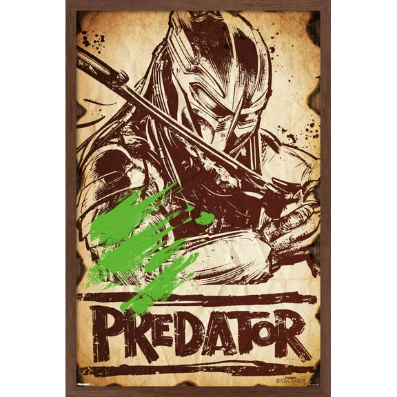 Predator: Badlands (2025) - Illustrated Wall Poster, 22.375" x 34" Framed