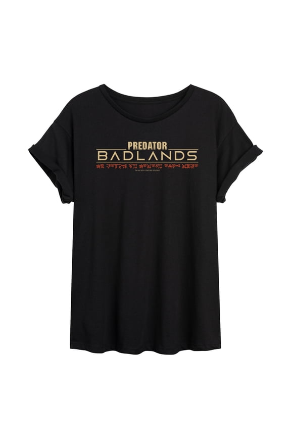 - Predator Badlands Logo - Juniors Oversized Graphic T-Shirt