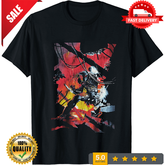 Predator COMIC horror short sleeve black color shirt KV34351 TM ON TREND, ULTRA LIMITED-TH72044