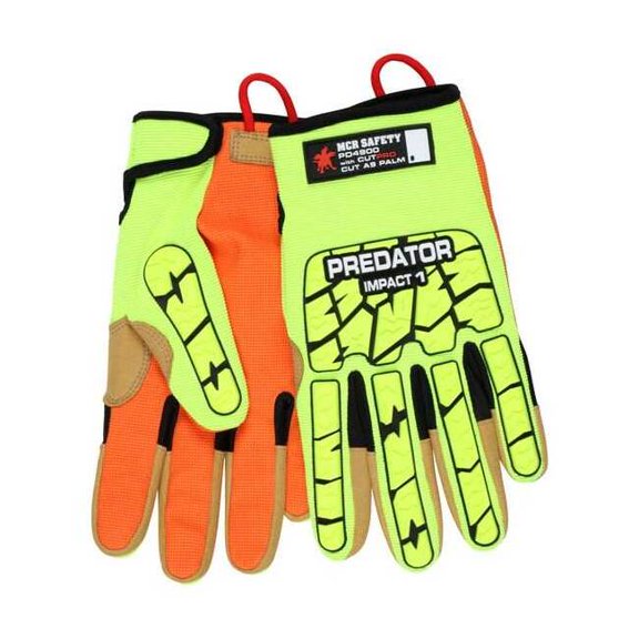 Predator Mechanics Gloves, Cut Level A9 ,Polyurethane ,Grid ,3XL 1 PR PD4900XXXL