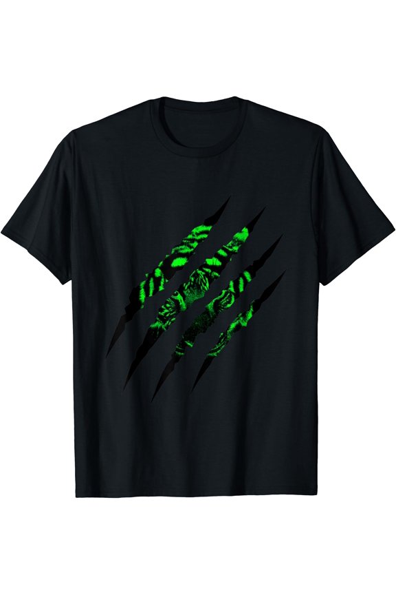 Predator Green Tiger Claw Mark T-Shirt