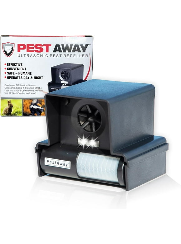 Predator Guard PestAway Ultrasonic Repeller - Motion Activated Lights & Noise Blasts Audible to Wild Animals Made to Deter Unwanted Creatures Away On Your Property, Waterproof Light Easy to Install