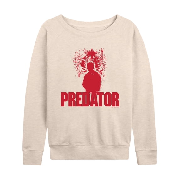 Predator - Jungle Logo Women's Lightweight French Terry Wide Neck Long Sleeve Graphic Shirt