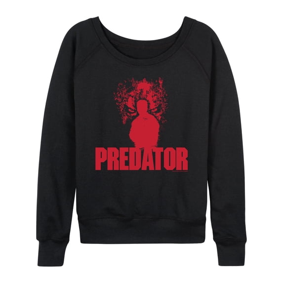 Predator - Jungle Logo Women's Lightweight French Terry Wide Neck Long Sleeve Graphic Shirt
