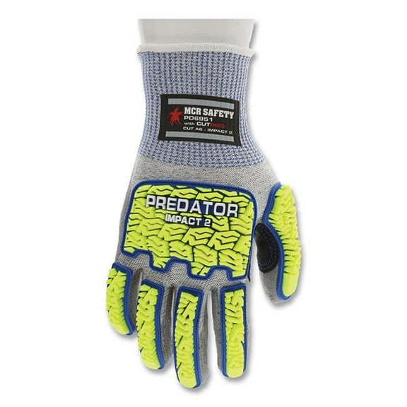 Predator Mechanics Gloves,XL,Gray,Knit PD6951XL