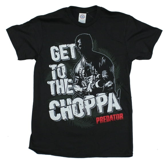 Predator Mens T-Shirt - Arnold Get To The Choppa Image (Large)