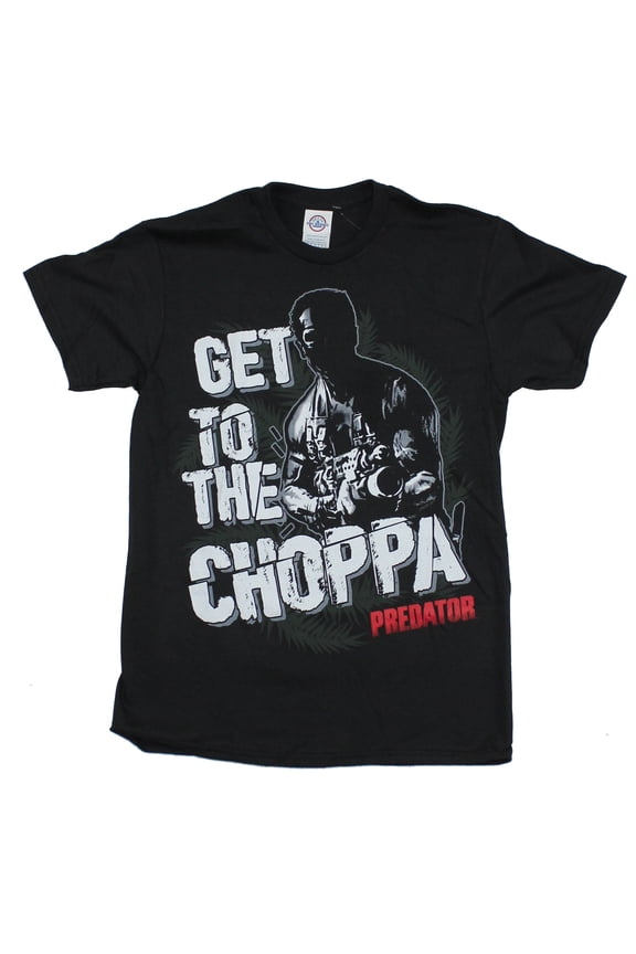 Predator Mens T-Shirt - Arnold Get To The Choppa Image (Large)