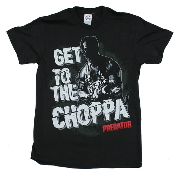 Predator Mens T-Shirt - Arnold Get To The Choppa Image (Medium)