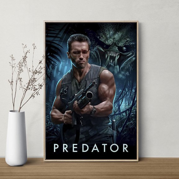 Predator Retro Movie Poster, Sci Fi Action Wall Art Print