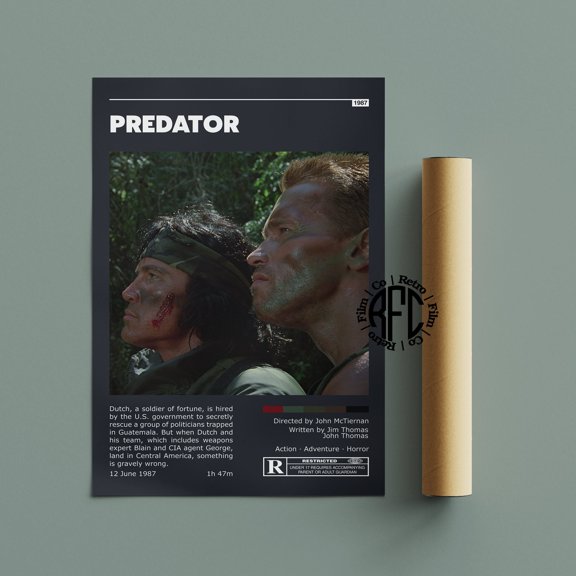 Predator Retro Vintage Minimalist Movie Poster Wall Art Print