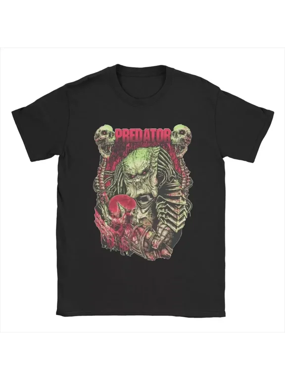 Predators Men's T Shirts Leisure Tees Short Sleeve Round Collar T-Shirt Cotton P