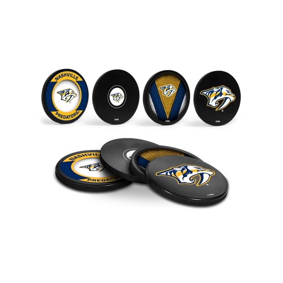 Predators Officially Licensed Drink Coasters 4 Pack Hockey Puck Design