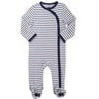 Preemie Clothes Footed Pajamas and Hat Blue Premature Stripes