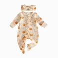 thumbnail image 1 of Preemie Newborn Halloween Romper Pumpkin Long Sleeves Footed Pajamas Sleep & Play, 1 of 1