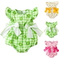 thumbnail image 1 of Preemie Newborn Infant Baby Girls Clothes Ribbed Bodysuit&nbsp; for 0-3 Months Infant Girls Summer Comfortable And Breathable Bodysuits With Cute Prints, 1 of 4