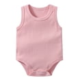 thumbnail image 1 of Preemie Newborn Infant Baby Girls Clothes Ribbed Bodysuit&nbsp; for 3-6 Months Infant Baby Boy Girl Clothes Newborn Checkered Bubble Romper Sleeveless Jumpsuit Infant Summer Outfit, 1 of 2