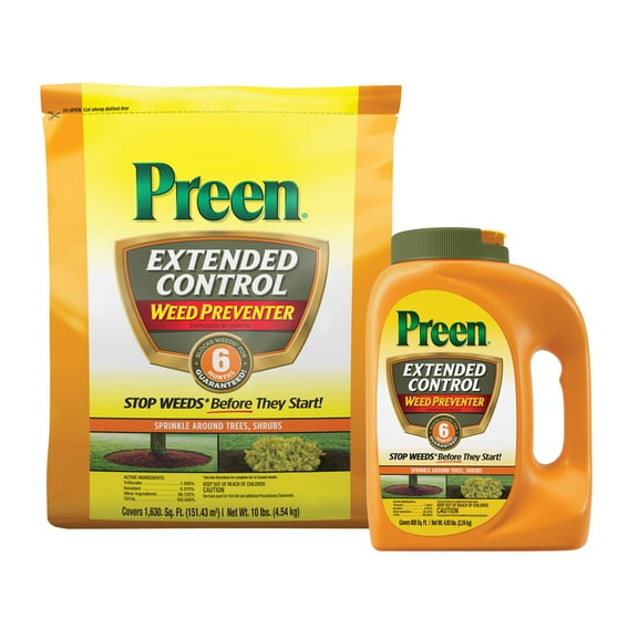 Preen Extended Control Weed Preventer Flip Top Applicator 4.93 lb. and 10 lb. Refill Bag - Total Coverage 2,435 sq. ft.